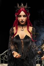 Irontech Doll Gia 169cm Bカップ S47 ゴシック 赤髪 黒リップ フルシリコン製 - 画像 (3)